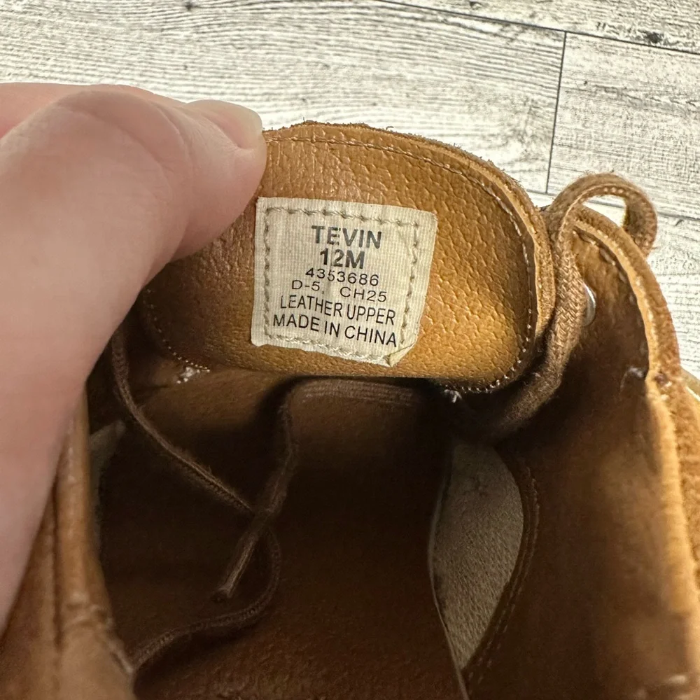Boys Tan Sperry Tevin Shoes [Leather Suede] Size 12M